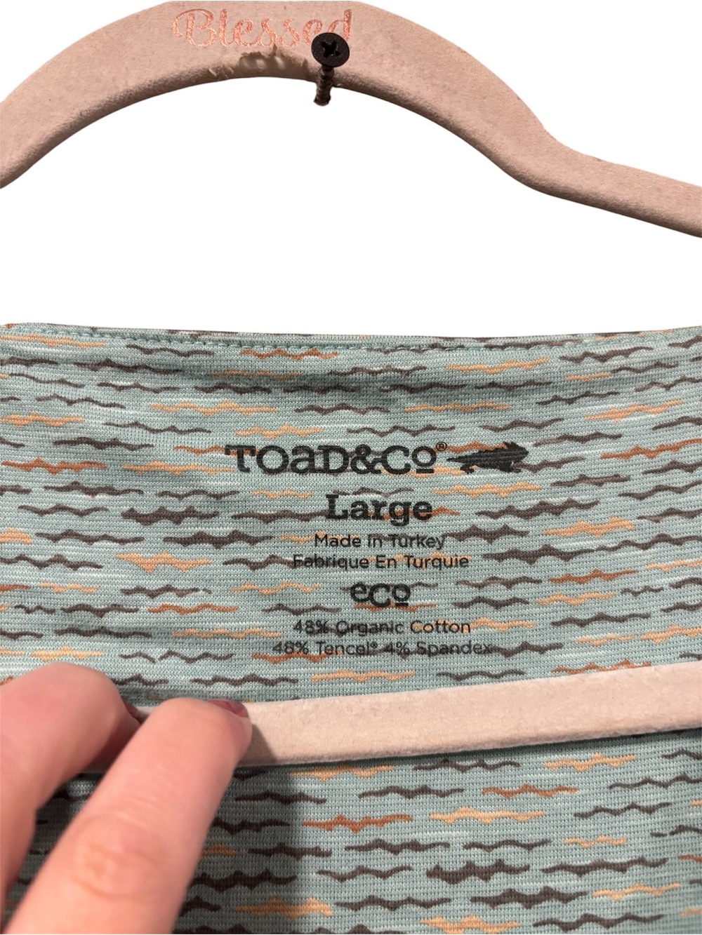 Toad & Co Organic Cotton blend Midi Coastal wave dress size Large - Picture 5 of 7